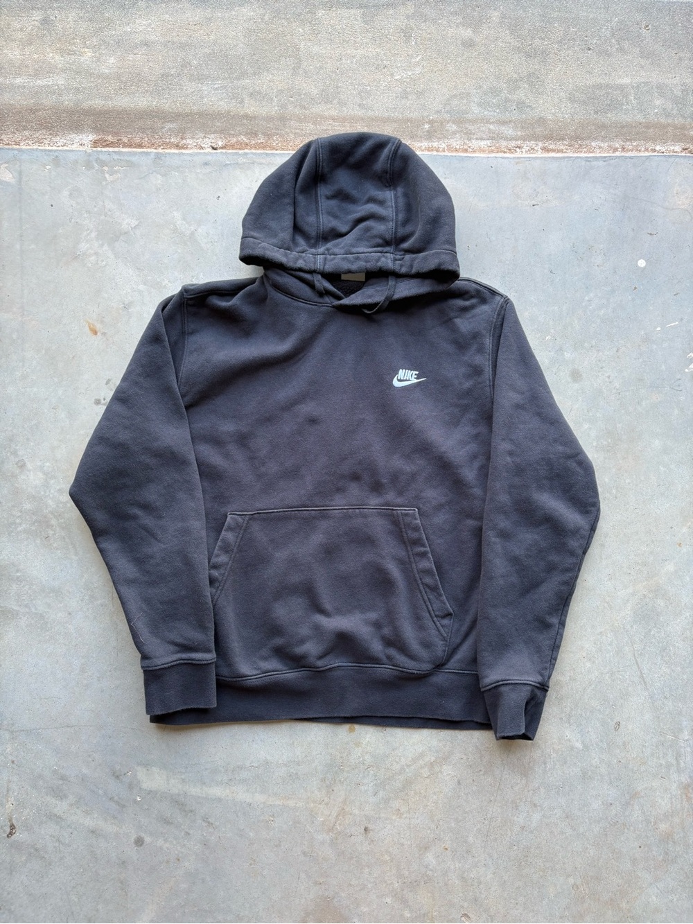 Nike Black Pullover Hoodie with Small White Swoosh